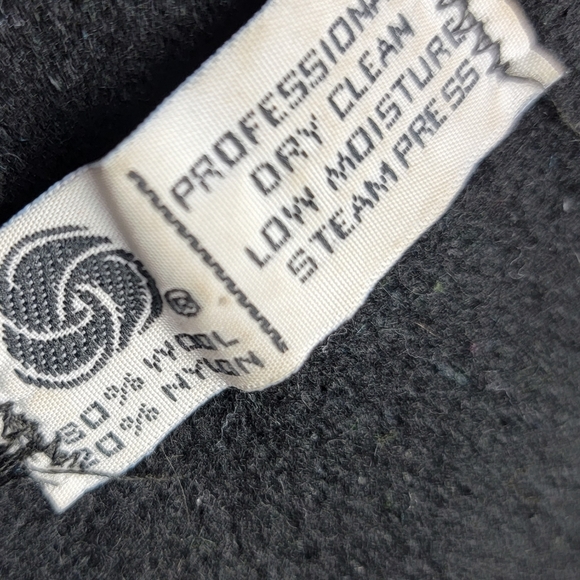 Vintage Spencer Douglas Dark Teal, Black Trim Wool Mid Length Winter Coat Large - Picture 5 of 16